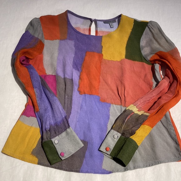 Conditions apply anthro blouse watercolor xsmall - Picture 13 of 16